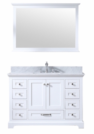 48 Inch Large Single Sink White Bathroom Vanity with Marble