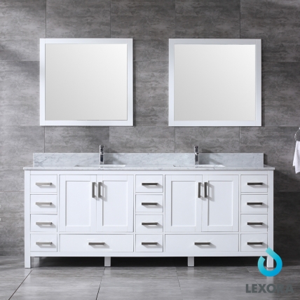 84 Inch Double Sink Bathroom Vanity in White with Choice of No Top