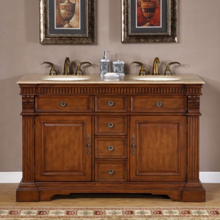 55 Inch Furniture Style Double Sink Bathroom Vanity