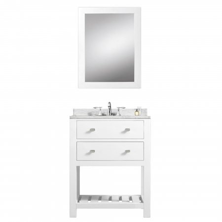 24 Inch Single Sink Bathroom Vanity with Carerra White Marble