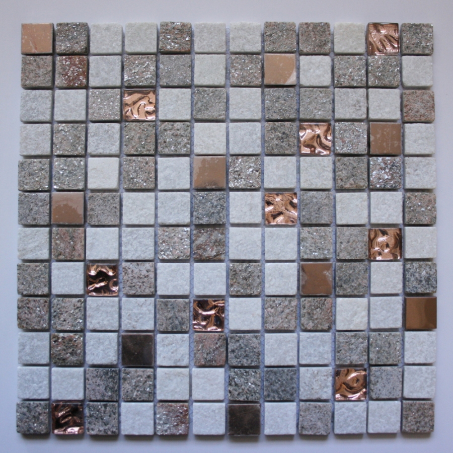 Copper With White And Brown Mixed Wall Tile