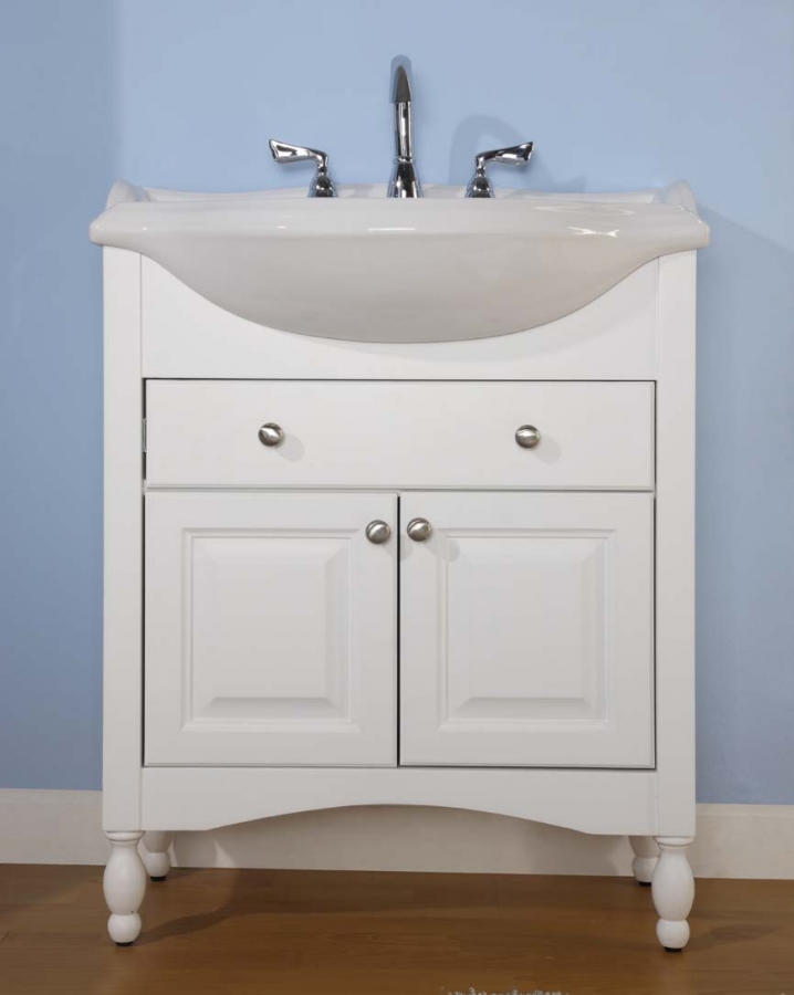 34 Inch Narrow Depth Cherry Bathroom Vanity Custom Options