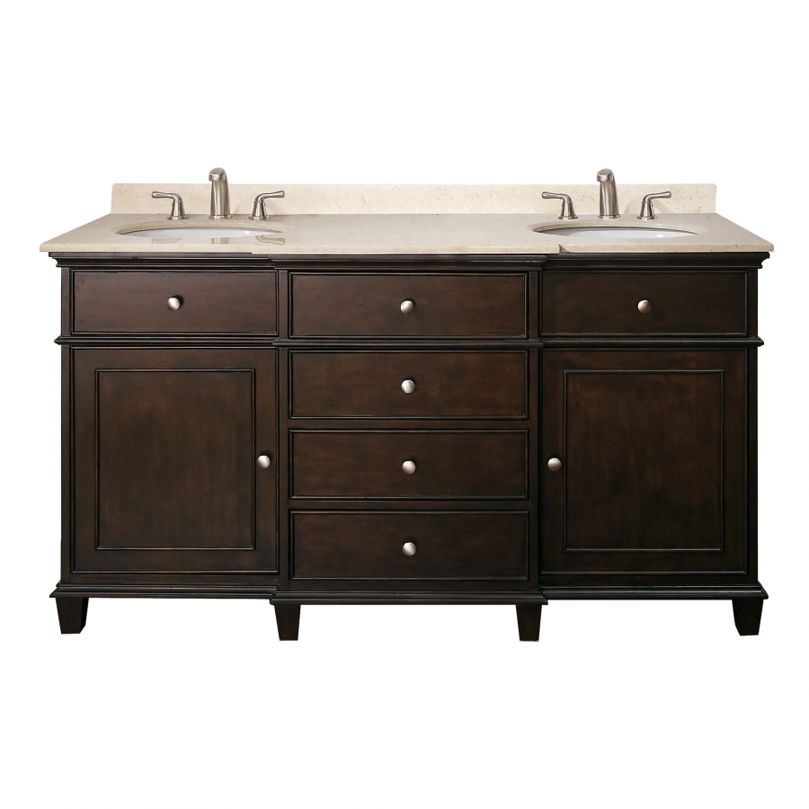 60 Inch Double Sink Bathroom Vanity with Choice of Top ...