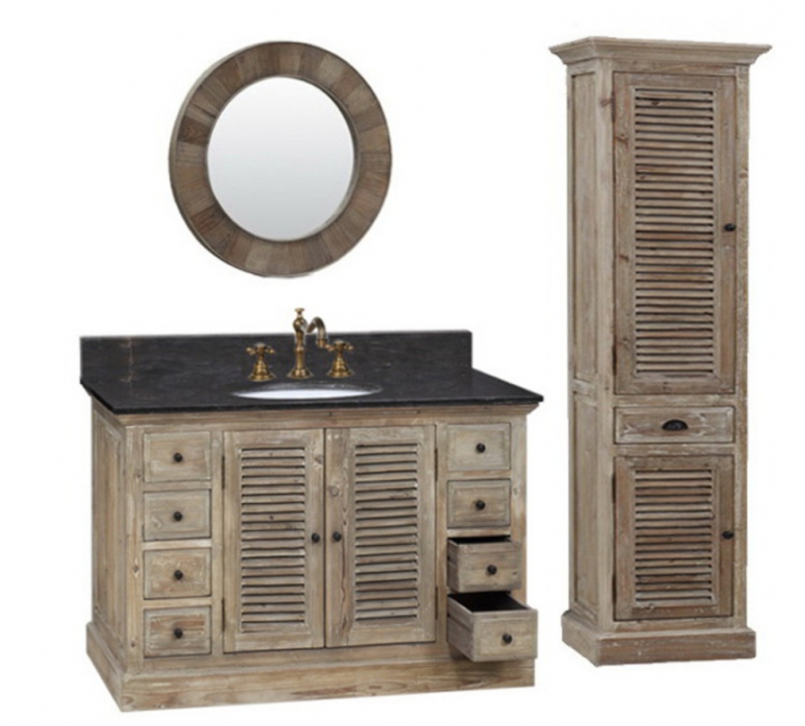 48 Inch Single Sink Bathroom Vanity With Black Marble