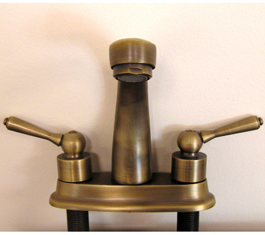 Antique Brass Single Slot Bathroom Vanity Faucet