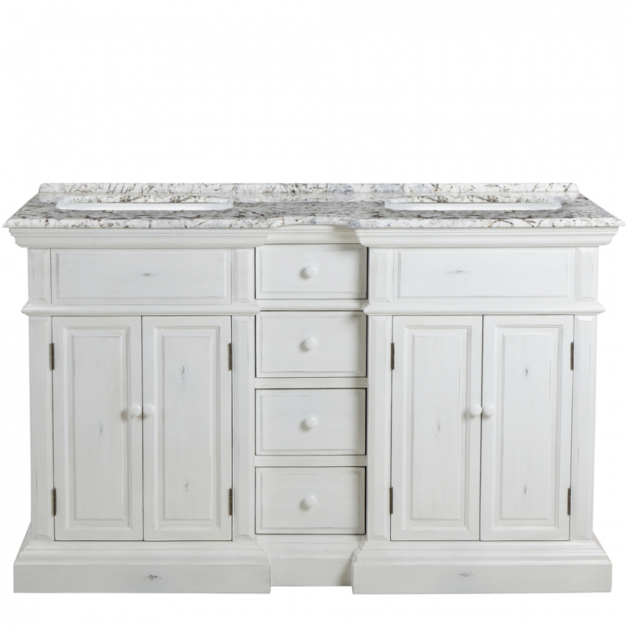 58 Inch Double Sink Bathroom Vanity with Choice of No Top