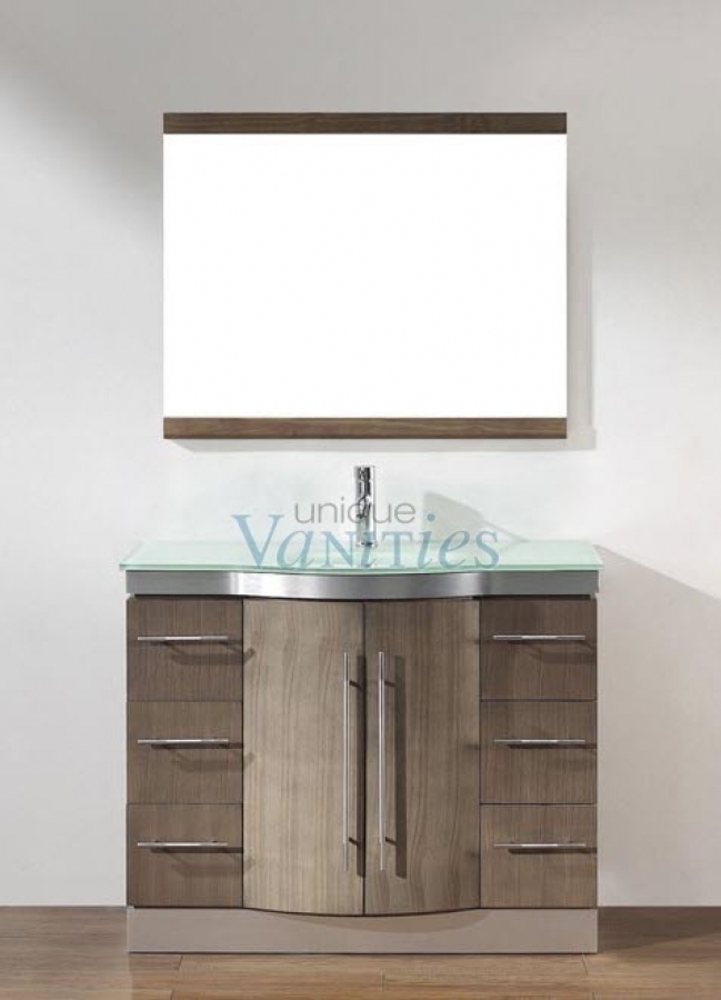 42 Inch Ash Single Sink Bathroom Vanity Custom Options