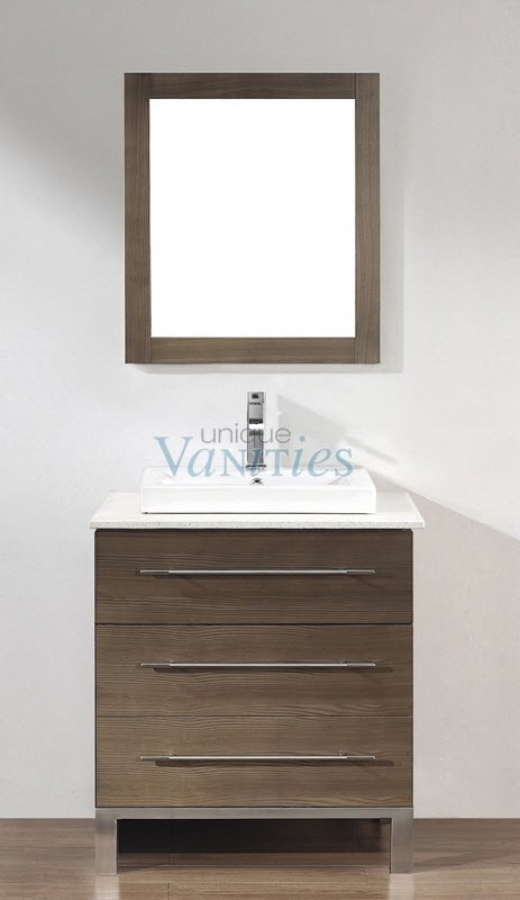 28 inch modern bathroom vanity with quartz | optional set