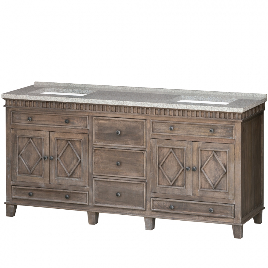 72 Inch Double Sink Bathroom Vanity with Choice of No Top