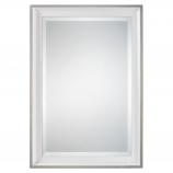 Lahvahn White Silver Rectangular Mirror