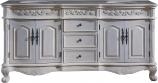 72 Inch White Double Sink Bathroom Vanity with Marble