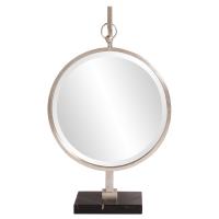 Medallion Silver with Black Faux Marble Mirror