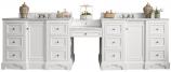 118 Inch Double Sink Bathroom Vanity with Makeup Table and Electrical Component