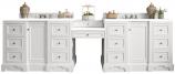 121 Inch White Double Sink Bathroom Vanity White Quartz Top