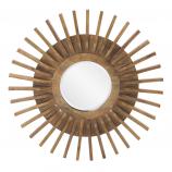 Carver Natural Wood Round Mirror