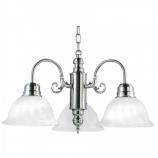 3 Light Chandelier with Shade in Satin Nickel Finish