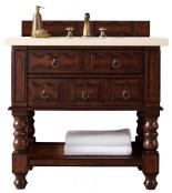 36 Inch Rich Cognac Single Sink Bathroom Vanity | Open Shelf