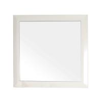 Square Solid Wood White Frame Mirror