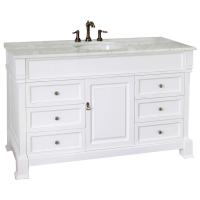 60 Inch Single Sink Bathroom Vanity with White Marble