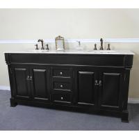 72 Inch Double Sink Bathroom Vanity with White Marble
