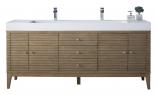 72 Inch Double Sink Bathroom Vanity in Whitewashed Walnut with Electrical Component