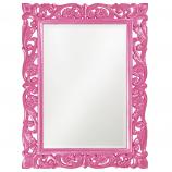 Chateau Rectangular Mirror - Custom Painted Glossy Hot Pink