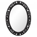 Suzanne Oval Mirror - Custom Painted Glossy Black