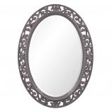 Suzanne Oval Mirror - Custom Painted Glossy Charcoal