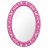 Suzanne Oval Mirror - Custom Painted Glossy Hot Pink