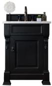 26 Inch Black Single Sink Bathroom Vanity Carrara Marble