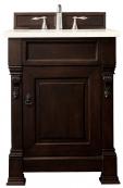 26 Inch Mahogany Single Sink Bathroom Vanity Marfil Quartz