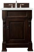 26 Inch Single Sink Bathroom Vanity in Mahogany Pearl Quartz