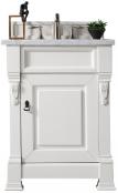 26 Inch Single Sink Bathroom Vanity in White Carrara Marble