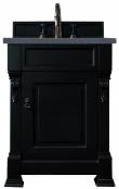 26 Inch Single Sink Black Bathroom Vanity Charcoal Quartz