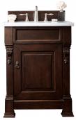 26 Inch Single Sink Mahogany Bathroom Vanity Carrara Marble