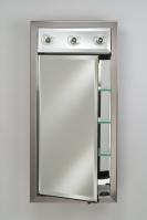 Signature Collection Custom Framed Single Door Medicine Cabinet with Contemporary Integral Lighting