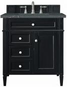 30 Inch Black Single Sink Bathroom Vanity Bleu Quartz