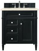 30 Inch Black Single Sink Bathroom Vanity Marfil Quartz