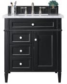 30 Inch Black Single Sink Bathroom Vanity White Quartz