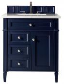 30 Inch Blue Single Sink Bathroom Vanity Carrara Marble