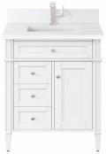 30 Inch Bright White Single Bathroom Vanity White Quartz