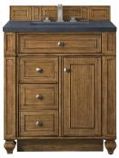 30 Inch Brown Single Sink Bathroom Vanity Charcoal Quartz