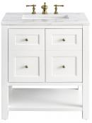 30 Inch Farmhouse White Single Vanity with Solid Surface Top