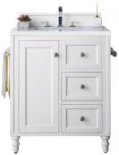 30 Inch Bright White Single Bathroom Vanity White Quartz