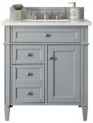 30 Inch Gray Single Sink Bathroom Vanity Carrara Marble