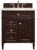 30 Inch Mahogany Single Sink Bathroom Vanity Marfil Quartz