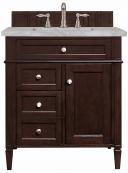 30 Inch Mahogany Single Sink Bathroom Vanity Silver Quartz