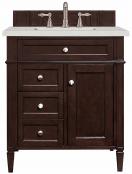 30 Inch Mahogany Single Sink Bathroom Vanity with Quartz Top