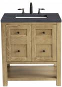 30 Inch Oak Single Sink Bath Vanity with Electrical Outlets