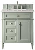 30 Inch Sage Green Single Sink Bath Vanity with White Top